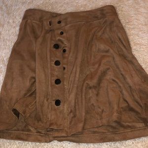brown suede skirt